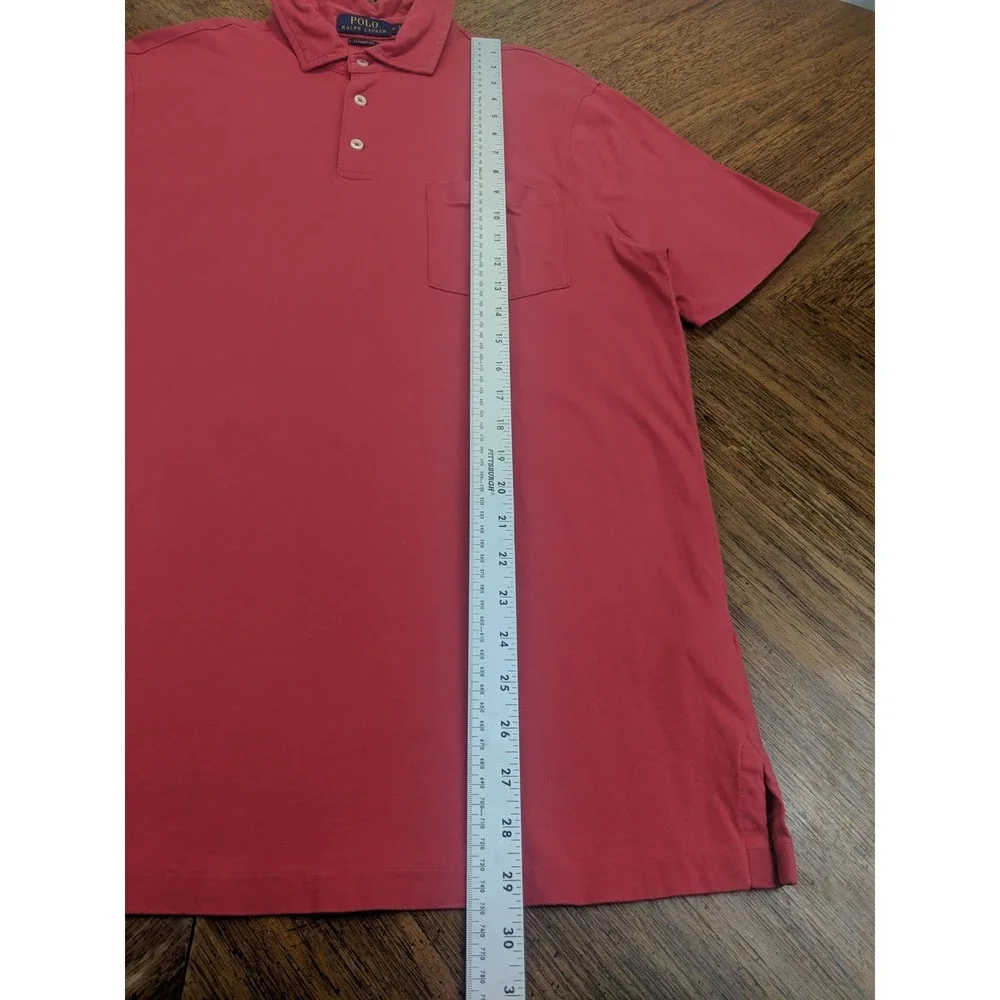 Ralph Lauren Polo Shirt Mens Medium Classic Fit Red Short Sleeve‎